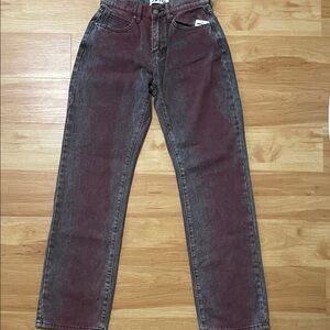 TCL Women's Red OverdyeStraight Leg Jeans